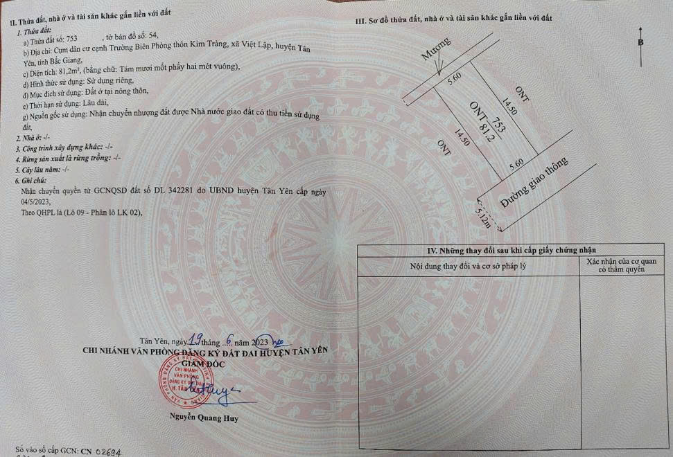 Đất đấu giá tại Việt Lập, Tân Yên 81.2m² - Cơ hội đầu tư tuyệt vời!