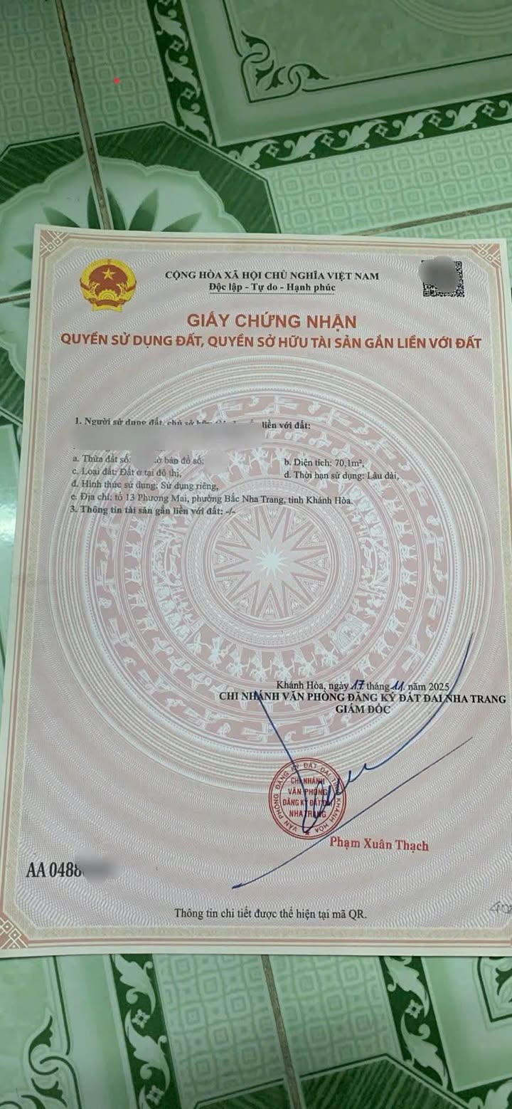 Lô đất Vĩnh Phước, Nha Trang 70.1m² giá 1.752 tỷ - Sổ hồng chính chủ, đầu tư lý tưởng!