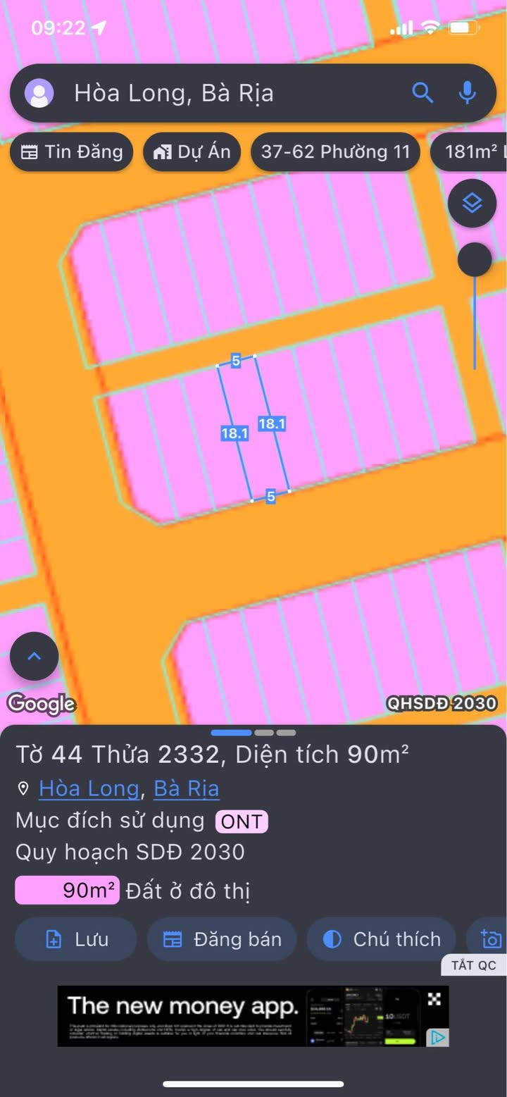 Đất nền Hòa Long Bà Rịa - Vũng Tàu 90m² - Sổ đỏ chính chủ, giá thỏa thuận!