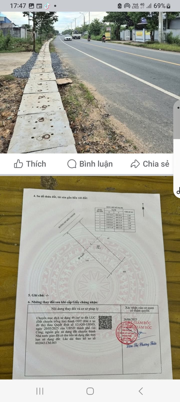 Đất nền mặt tiền QL50 Hồ Biểu Chánh, Gò Công 189m² giá 2.3 tỷ - Cơ hội đầu tư tuyệt vời!