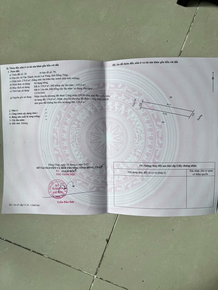 Đất nền Tân Thành - Lai Vung 279m² giá thỏa thuận - Pháp lý rõ ràng, đầu tư sinh lời!