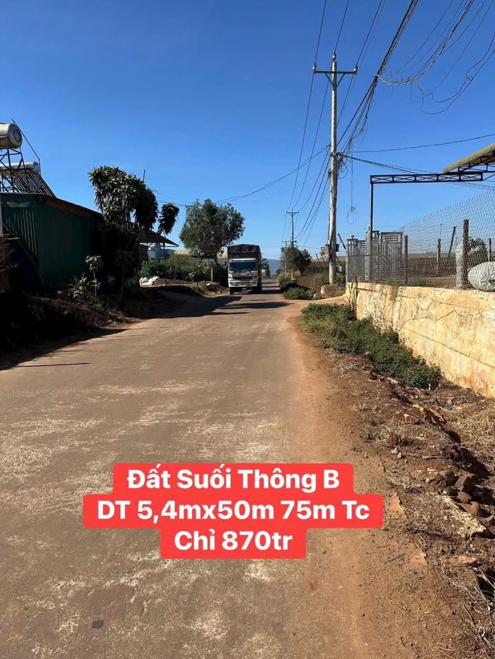 Đất nền Suối Thông B, Đạ Ròn 270m² giá chỉ 870 triệu - Sổ đỏ chính chủ!