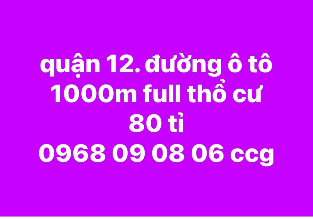 Biệt thự quận 12 1000m² giá 80 tỷ - Đầu tư tuyệt vời gần chung cư An Sương!
