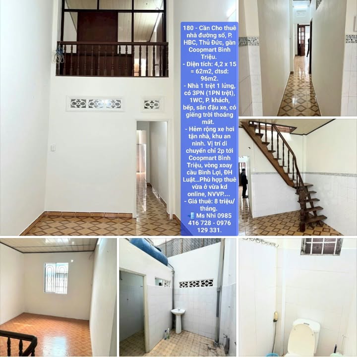 Nhà cho thuê đường Số, Hiệp Bình Chánh, Thủ Đức 62m² - Không gian sống thoáng đãng!