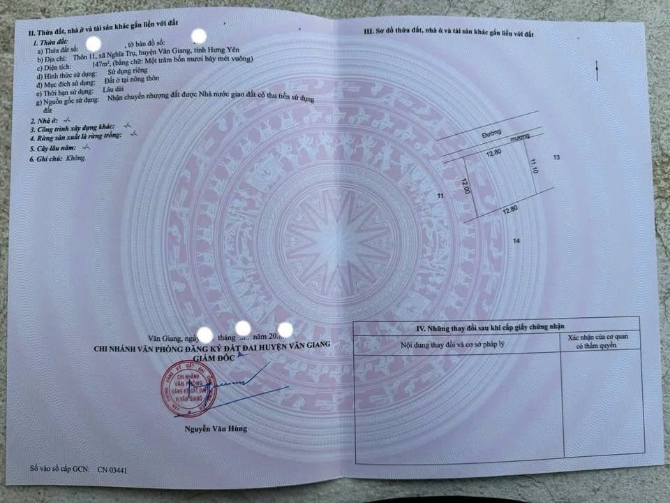 Đất đấu giá Thôn 11, Nghĩa Trụ, Hưng Yên 147m² - Đầu tư sinh lời ngay!