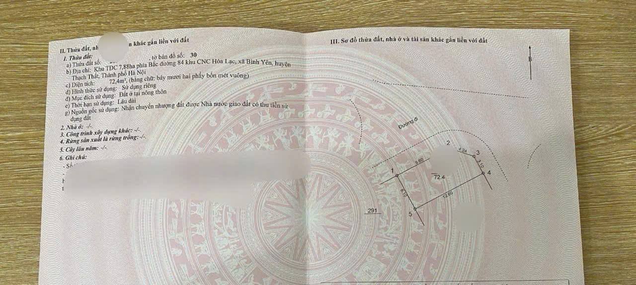 Đất tái định cư Hòa Lạc 72.4m² giá chỉ 3 tỷ - Lô góc tiềm năng