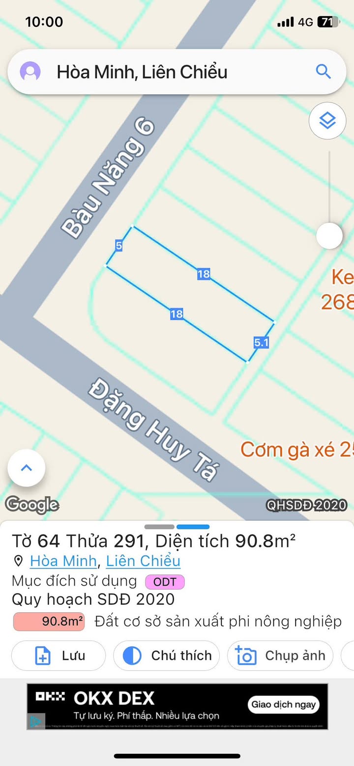 Đất mặt tiền Bàu Năng, Đà Nẵng 90m² giá 5 tỷ - Cơ hội đầu tư tuyệt vời!