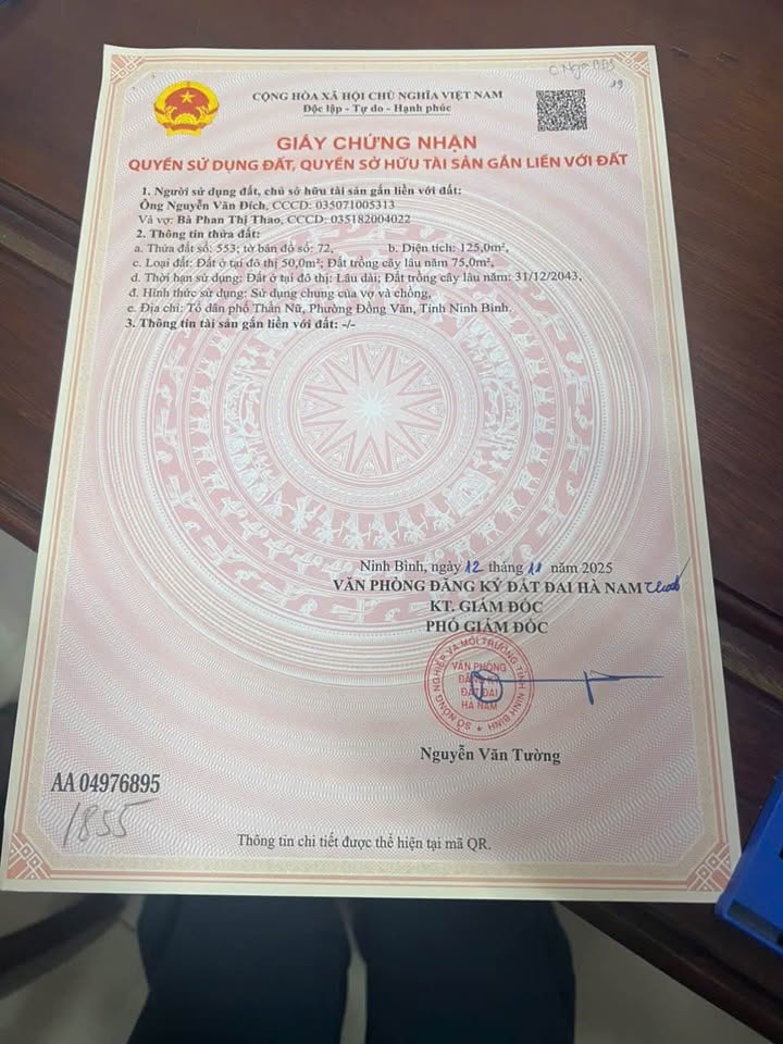 Đất nền Làng Thần Nữ, Đồng Văn 125m² giá chỉ 2 tỷ - Cơ hội đầu tư tuyệt vời!