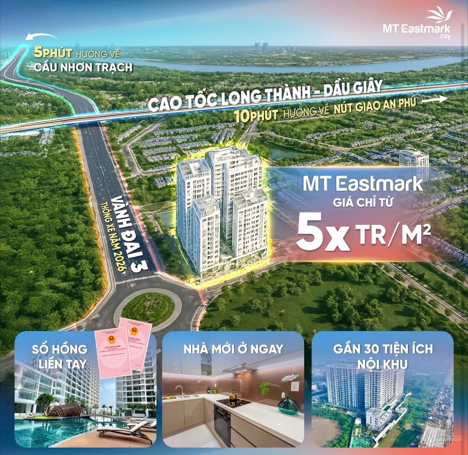 Căn hộ cao cấp MT Eastmark City Quận 9 70m² giá 50 triệu/m² - Chiết khấu 4% hấp dẫn!