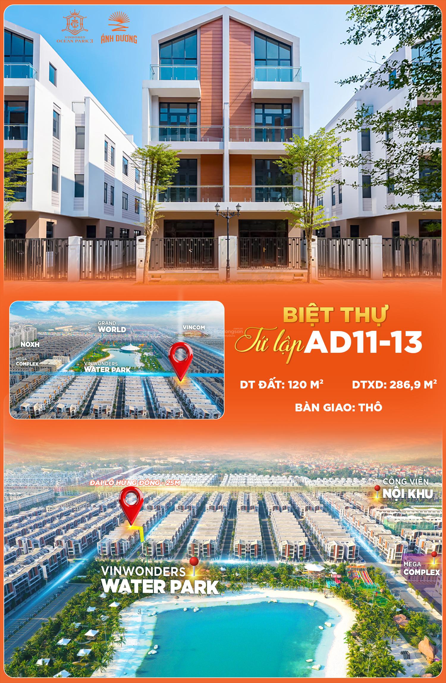 Bán nhanh biệt thự tứ lập 120m² Vinhomes Ocean Park 3 - Giá 17,6 tỷ, thương lượng ngay!