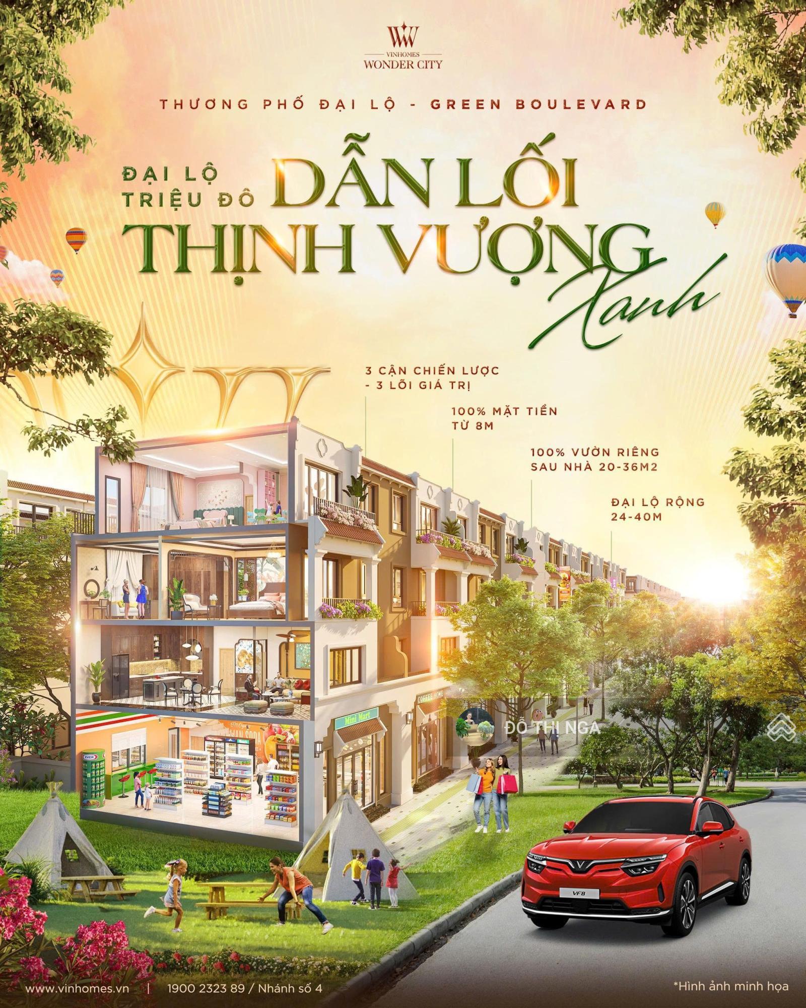 Nhà phố Vinhomes Wonder City 104m² giá 18.5 tỷ - Cơ hội đầu tư không thể bỏ lỡ!