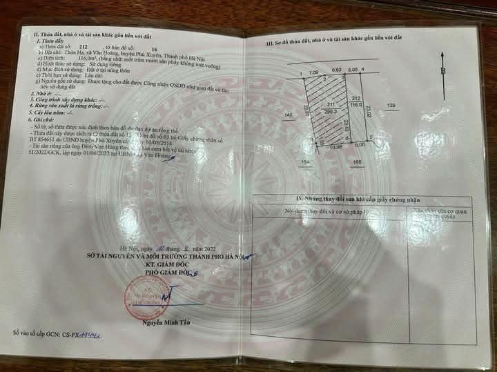 Đất nền Văn Hoàng, Phú Xuyên 116m² giá 3 tỷ - Cơ hội đầu tư hiếm có!