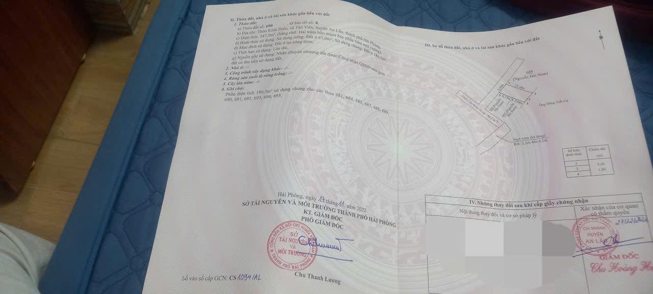 Đất nền Tân Viên An Lão 61m² giá chỉ 700 triệu - Ô tô vào thoải mái!