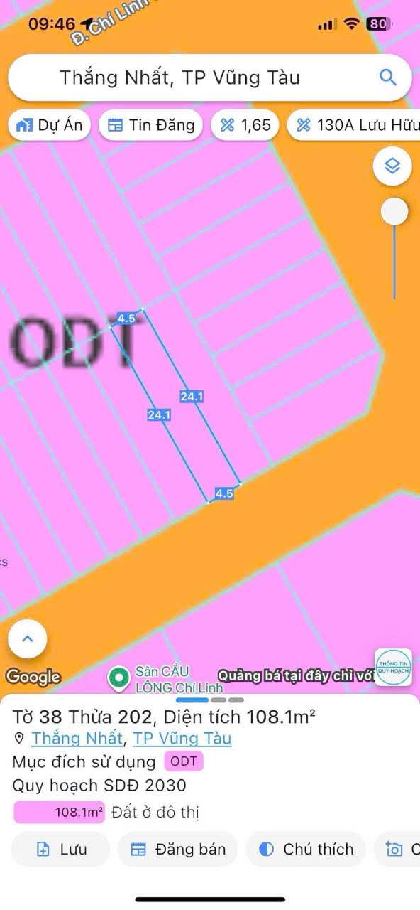 Đất KĐT Chí Linh 2 - Rạch Dừa 108m² giá 7.5 tỷ - Pháp lý đầy đủ, xây dựng ngay!