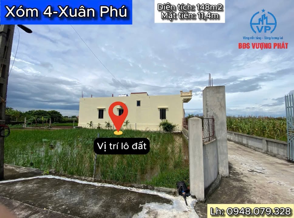 Đất nền 148m² tại xóm 4, Xuân Phú chỉ 700 triệu - Cơ hội đầu tư tuyệt vời!