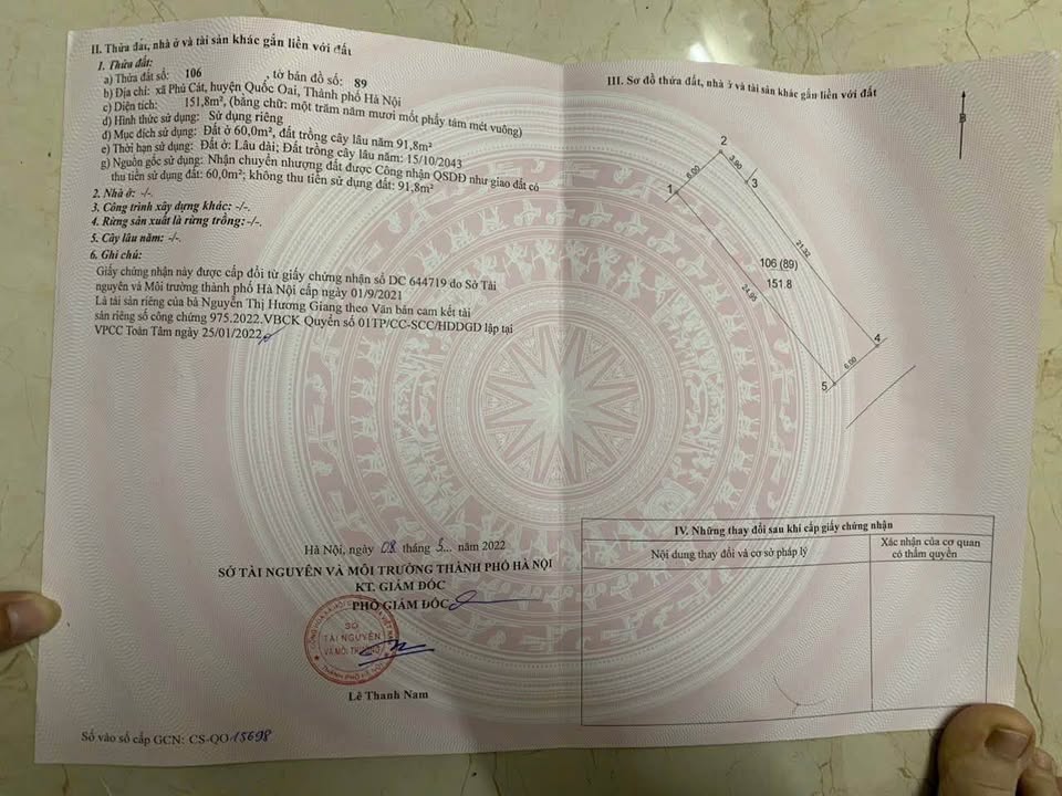 Đất nền 150m² Phú Cát Quốc Oai - Pháp lý rõ ràng, giá thỏa thuận!