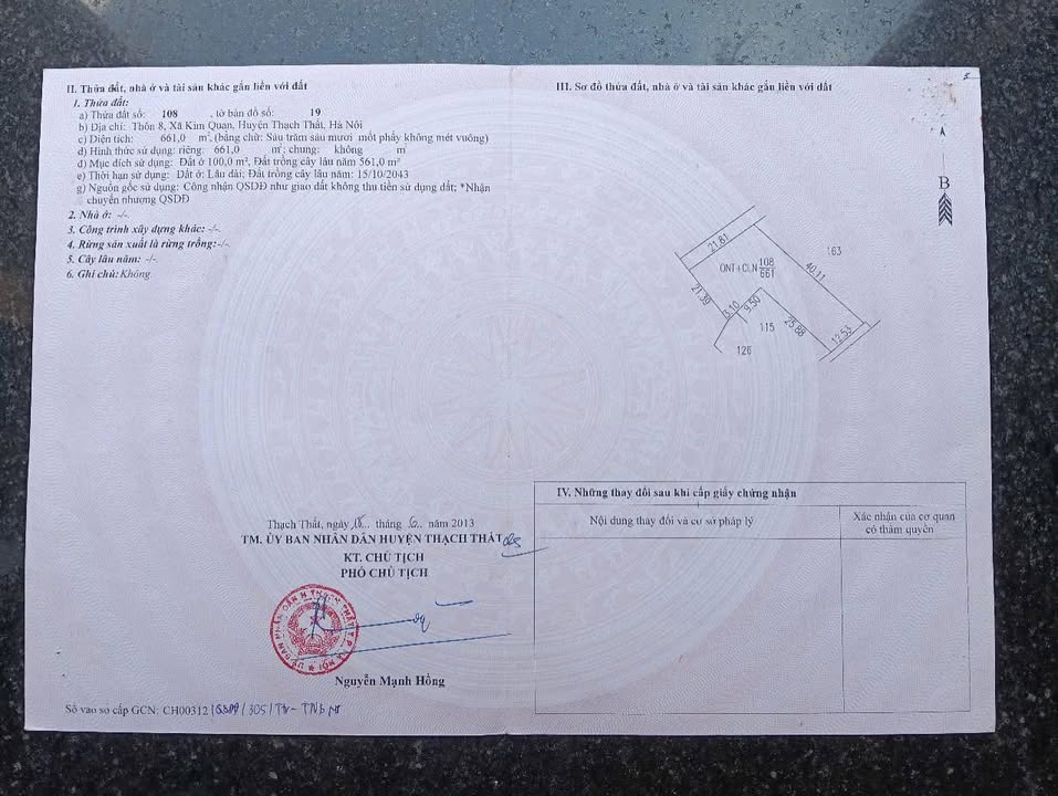 Đất thổ cư 100m² tại Kim Quan, Thạch Thất giá chỉ 11 tỷ - Cơ hội đầu tư tuyệt vời!