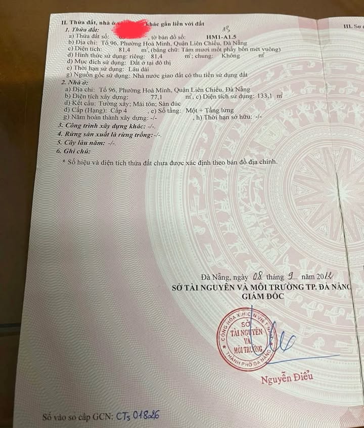 Nhà mặt tiền Giáp Văn Cương, Hoà Minh 80m² giá 5.65 tỷ - Sổ hồng chính chủ!