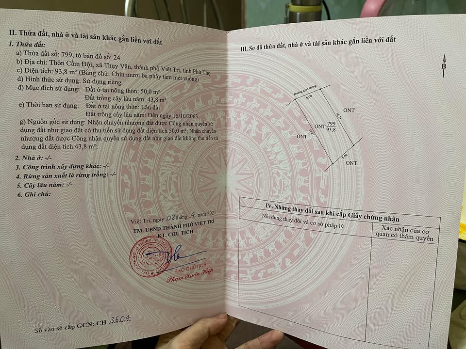 Đất tái định cư Thụy Vân, Phường Nông Trang, 94m² - Bán gấp giá tốt!