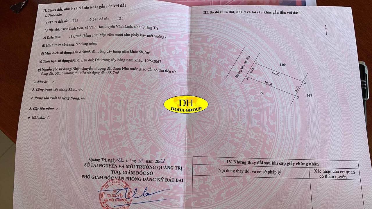 Đất Vĩnh Hòa, Vĩnh Linh 120m² giá thỏa thuận - Vị trí đẹp, cao ráo sát TT Hồ Xá!