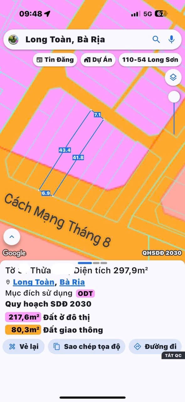 Đất nền Bà Rịa 297m² giá 8.3 tỷ - Kinh doanh thuận lợi ngay trung tâm!