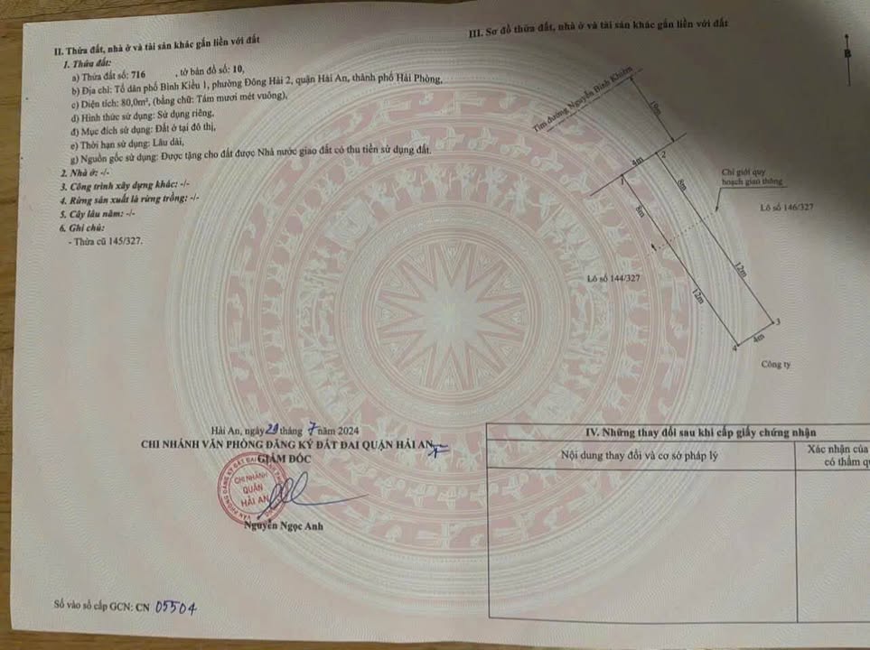 Đất mặt đường Nguyễn Bỉnh Khiêm - Đằng Hải - 80m² giá 5 tỷ - Đầu tư sinh lời ngay!