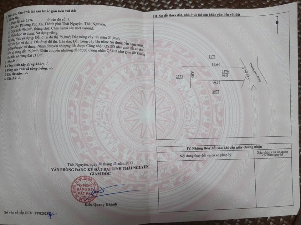 Đất thổ cư Tích Lương Thái Nguyên 94m² giá 900 triệu - Đường ô tô vào tận nơi!