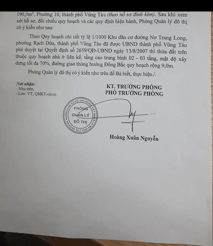 Đất nền Hàn Thuyên, Vũng Tàu 190.5m² giá 6.9 tỷ - Pháp lý rõ ràng, xây dựng 3 tầng!