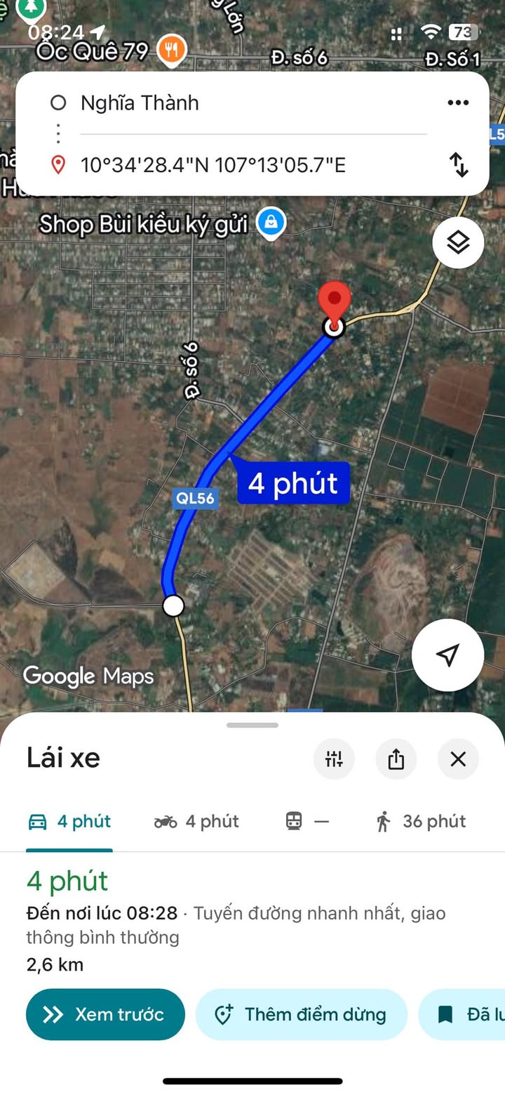 Đất thổ cư 150m² mặt tiền Quốc lộ 56, Nghĩa Thành, Giá 6 tỷ - Cơ hội đầu tư lý tưởng!