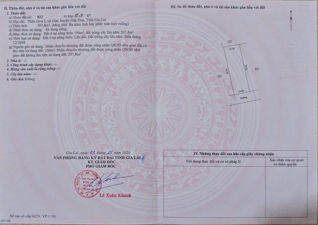 Đất nền thổ cư 3000m² tại thôn Groi, xã Glar, huyện Đăk Đoa - Pháp lý rõ ràng, giá đầu tư hấp dẫn!