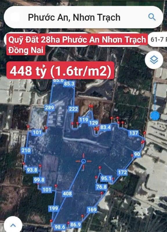 Đất dự án Phước An, Nhơn Trạch 28ha giá 448 tỷ - Cơ hội đầu tư sinh lợi!