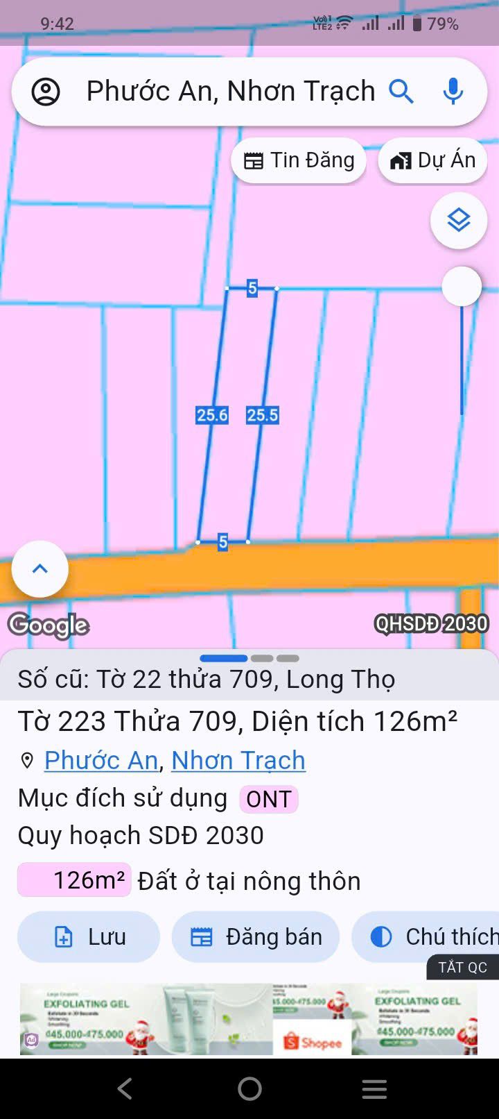 Đất nền tại xã Phước An, Nhơn Trạch 126m² giá 2 tỷ - Sổ đỏ chính chủ!