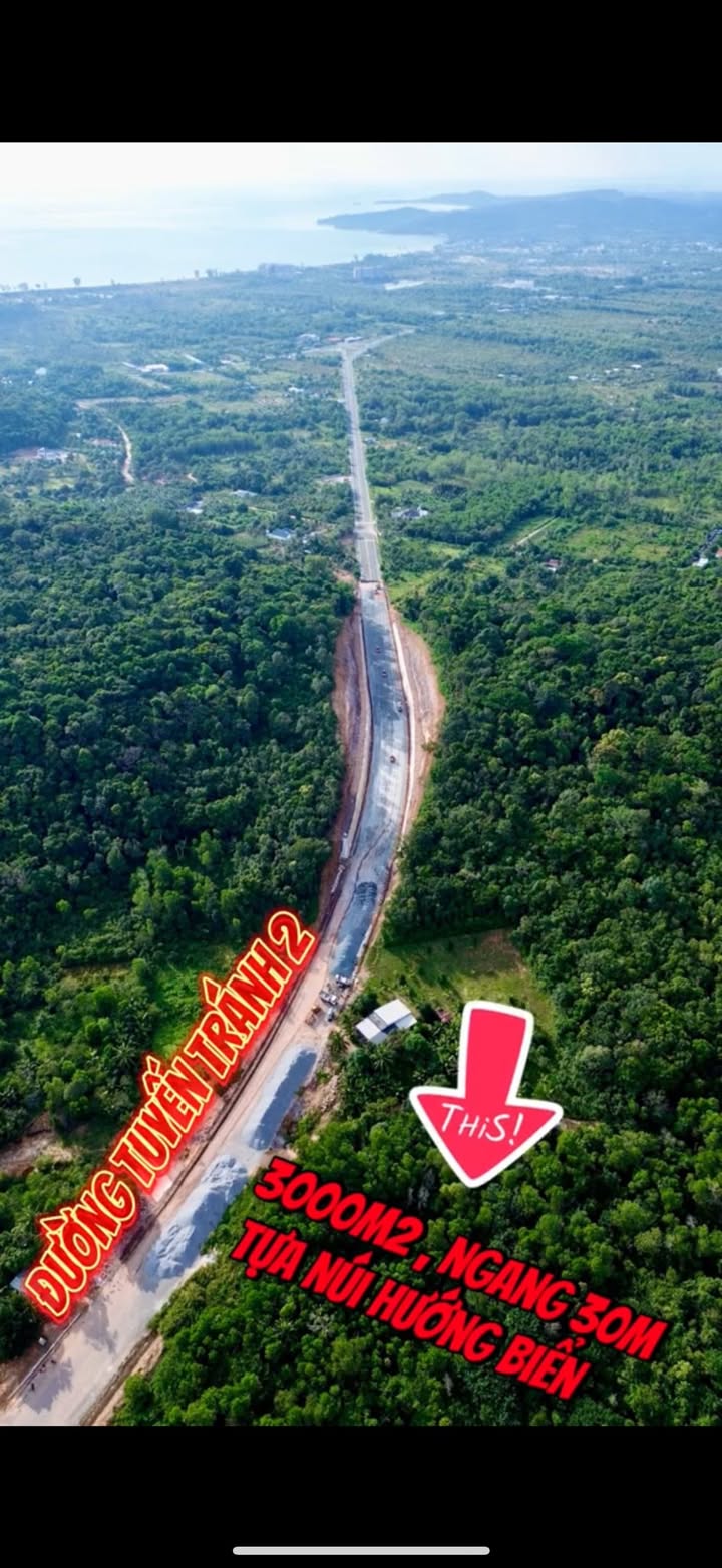 Đất nền Phú Quốc 3000m² giá 7.5 tỷ - Lưng tựa núi hướng biển
