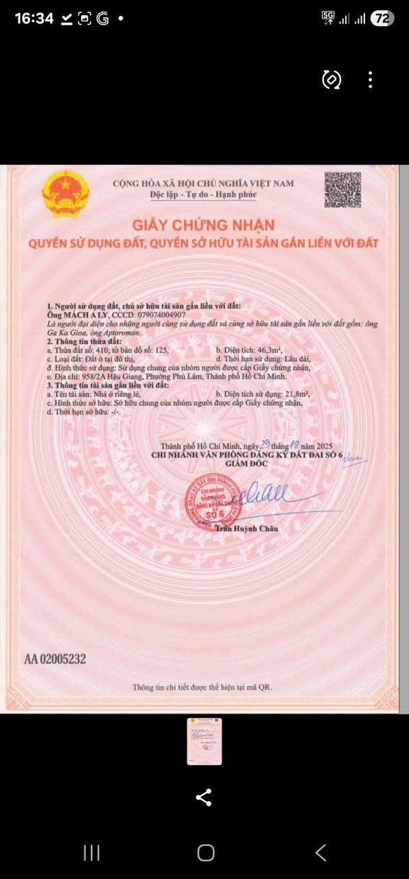 Nhà Hẻm 958/2 Hậu Giang, Quận 6, Diện tích 55m², Giá 5.7 tỷ - Tiện ích đầy đủ!