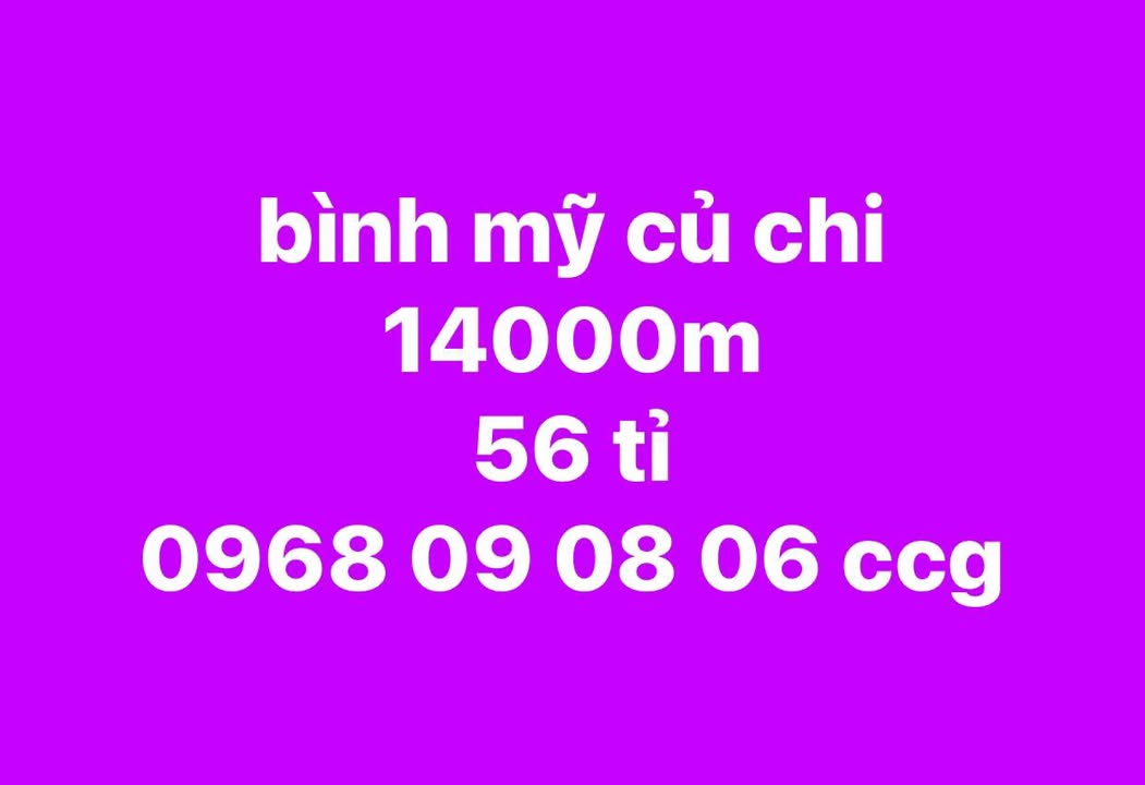 Đất nền 14.000m² xã Bình Mỹ, huyện Củ Chi giá 56 tỷ - Cơ hội đầu tư sinh lời!