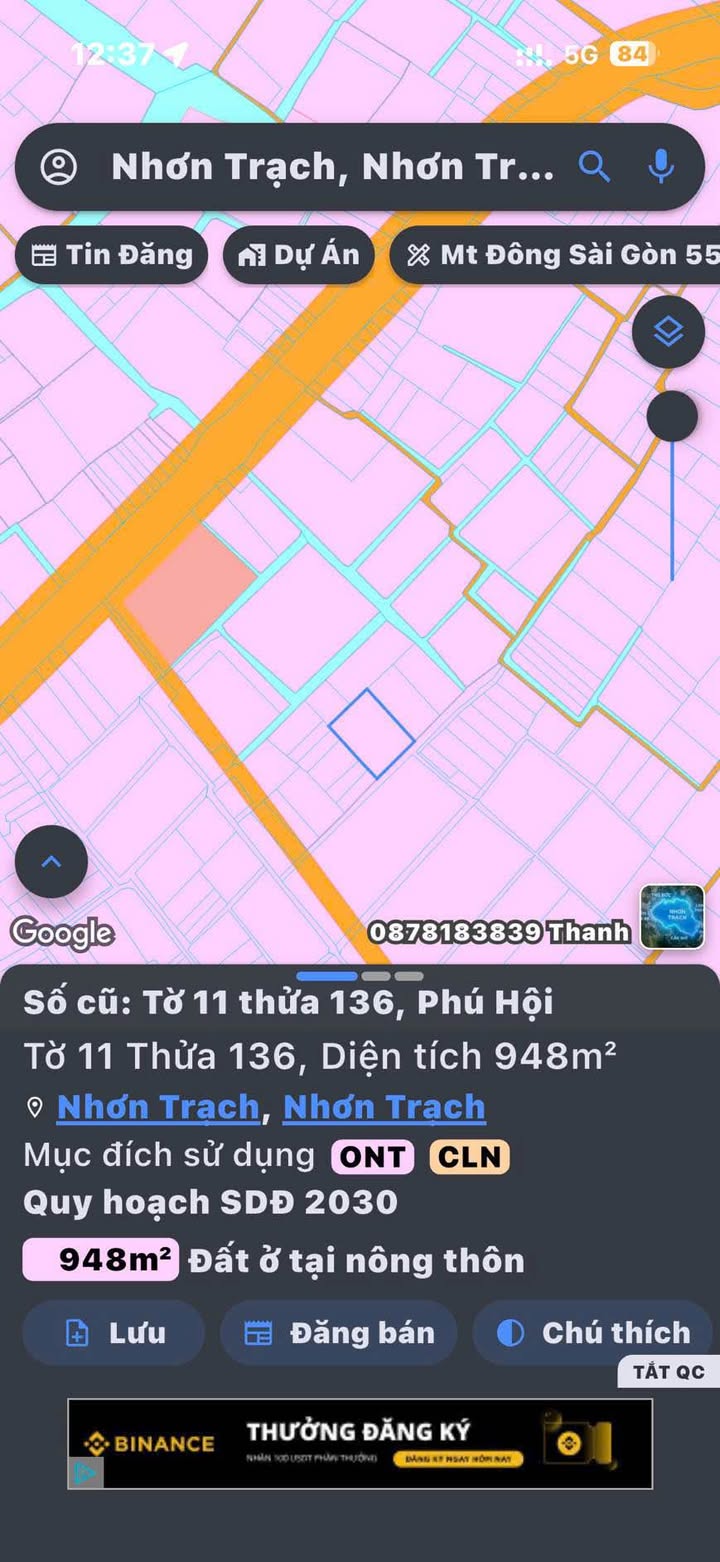 Đất nền Phú Hội Nhơn Trạch 948m² giá chỉ 6.3 tỷ - Cơ hội đầu tư tuyệt vời!