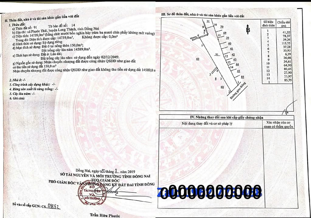 Đất Phước Thái, Long Thành 15.944m² giá 38 tỷ - Cơ hội đầu tư hấp dẫn!