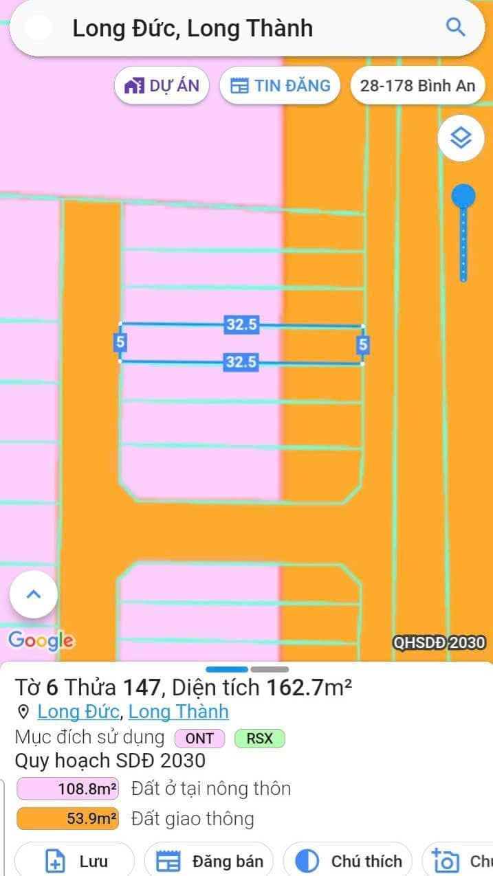 Đất nền Long Đức, Long Thành 162m² giá 2,5 tỷ - Chủ cần bán gấp!