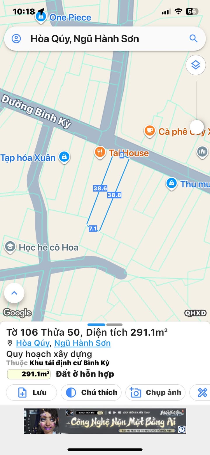 Đất nền 300m² đường Bình Kỳ, Ngũ Hành Sơn, Đà Nẵng - Giá chỉ 6 tỷ!