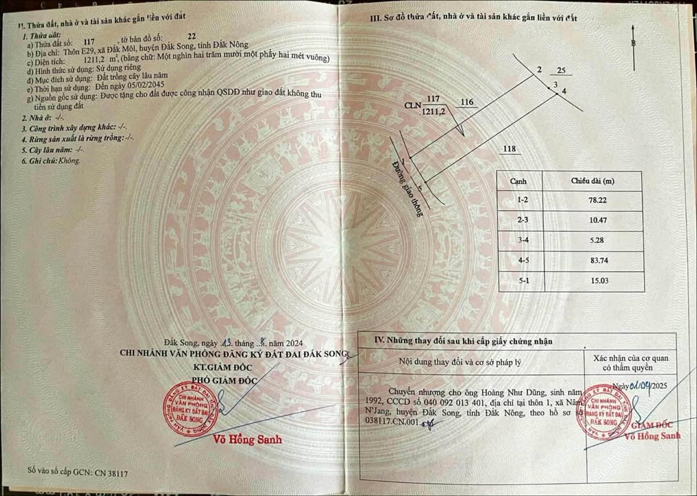 Đất mặt tiền đường E29 Đắk Mol 1211m² giá 999 triệu - Sổ hồng chính chủ, sang tên nhanh!