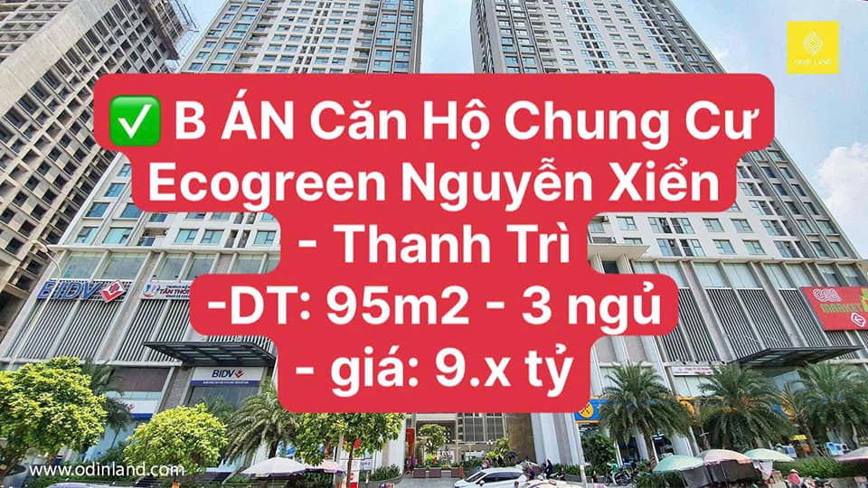 Căn hộ Ecogreen Nguyễn Xiển 95m² giá 9 tỷ - Không gian sống lý tưởng giữa lòng Hà Nội!