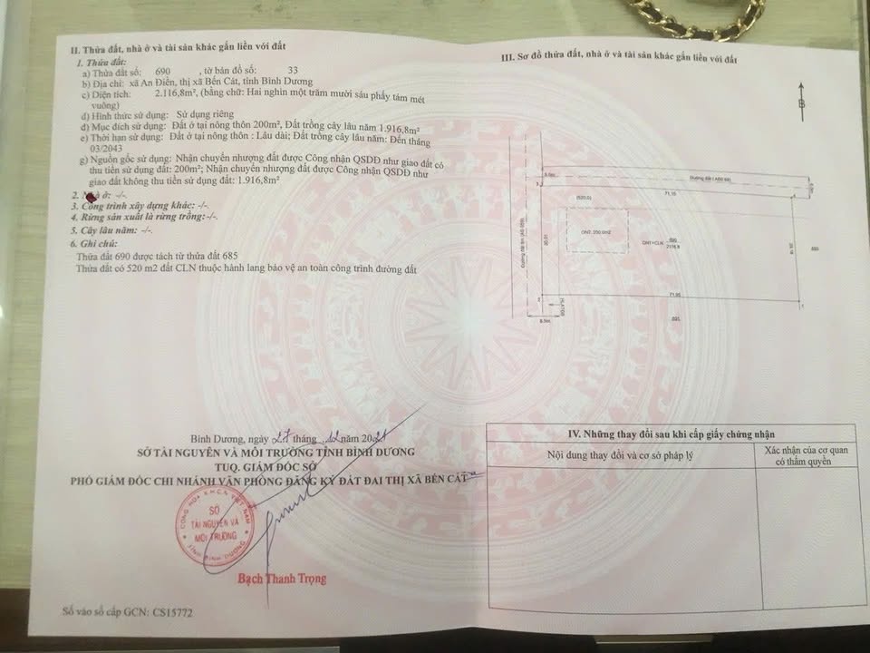 Đất lô góc 2 mặt tiền Đường Kho Lúa An Điền 2130m² giá 6.2 tỷ - Cơ hội đầu tư sinh lời!