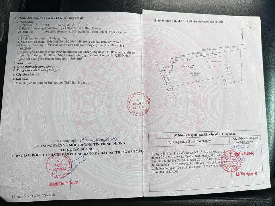 Đất Thới Hòa Bến Cát 1700m² giá 5.9 tỷ - Tiềm năng đầu tư cao!