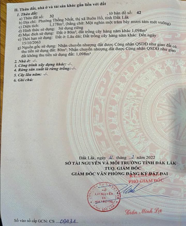 Đất thổ cư 1360m² phường Thống Nhất giá 1 tỷ - Đầu tư sinh lời ngay!