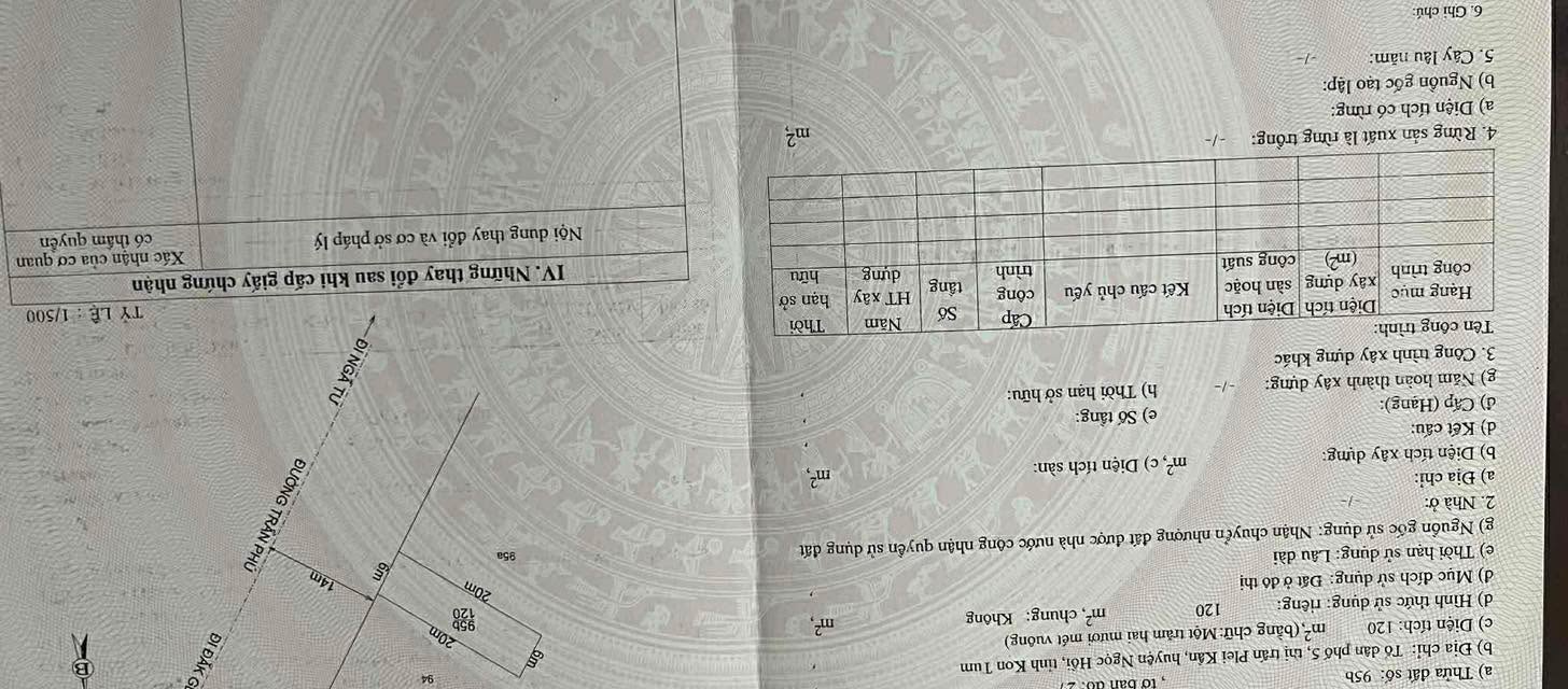 Đất thổ cư 120m² mặt đường Trần Phú, Ngọc Hồi - Giá 1 tỷ VND, hướng Đông