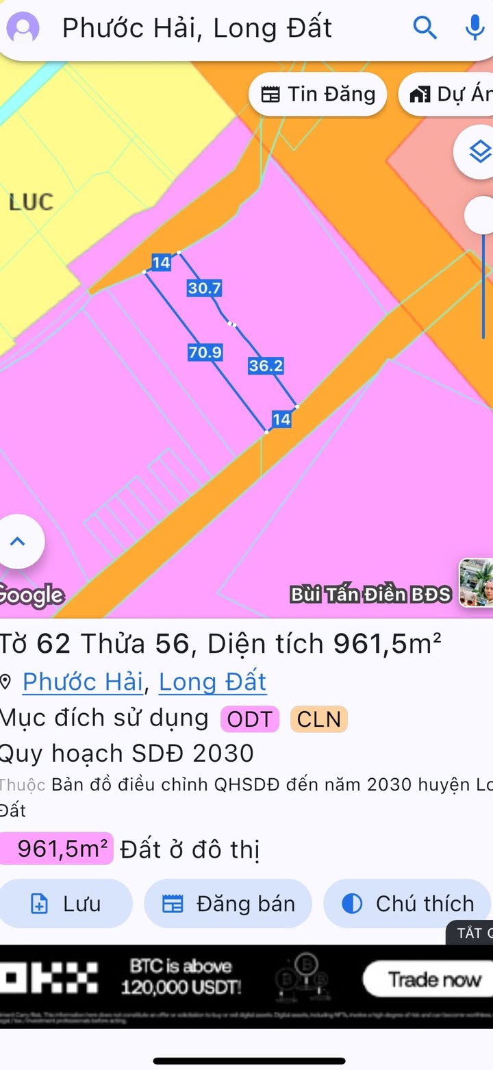 Đất nền Phước Hải 961m² giá 8.5 tỷ - Gần bãi biển, mặt tiền xe hơi!