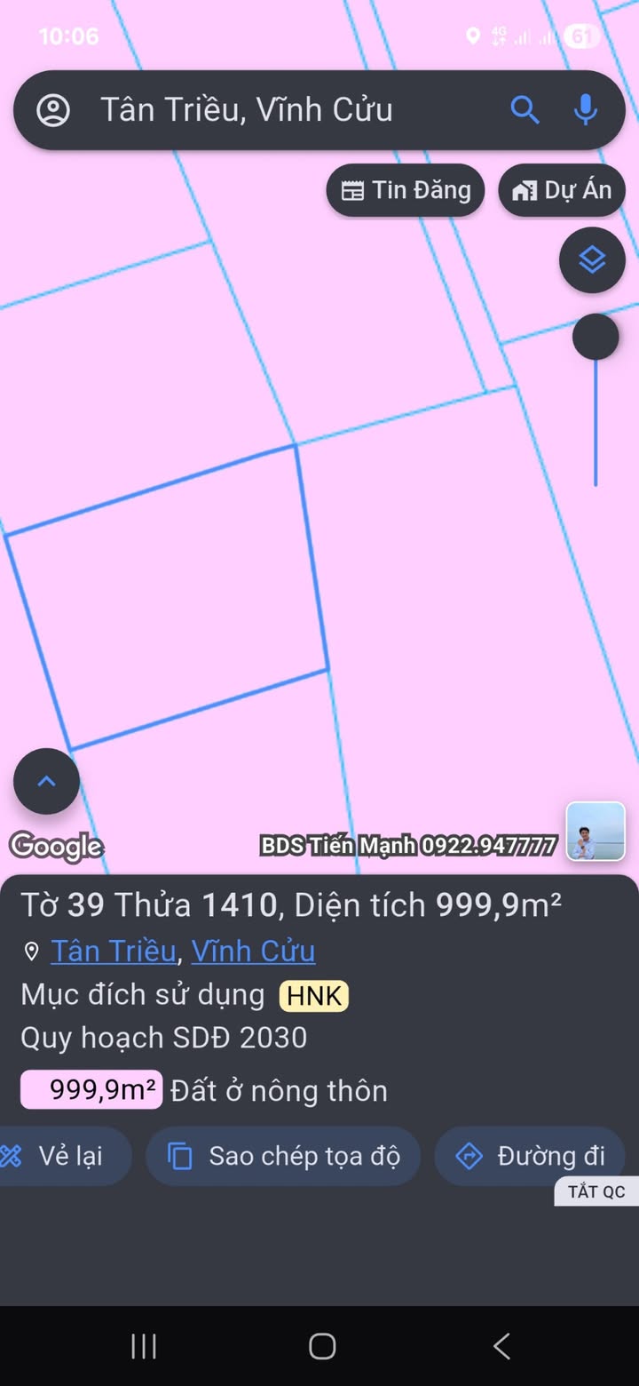 Đất sào Tân Triều Vĩnh Cửu 3600m² giá 2.6 tỷ - Sổ đỏ chính chủ!