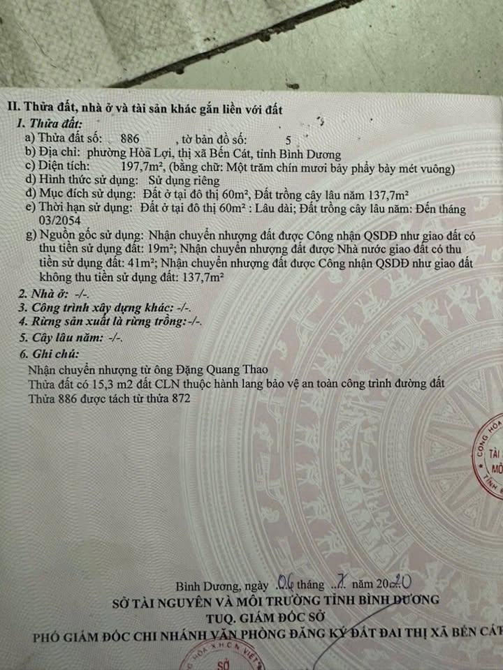 Đất nền Hòa Lợi, Bến Cát, 197m² giá 1.6 tỷ - Gần đường nhựa lớn, dân cư đông đúc!