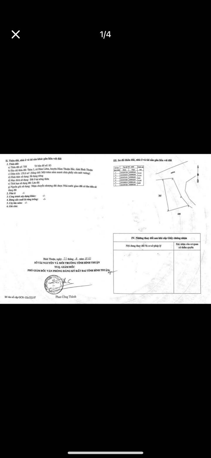 Đất nền thổ cư 159m² xã Hàm Liêm - Chỉ 1,1 tỷ - Đầu tư sinh lời!