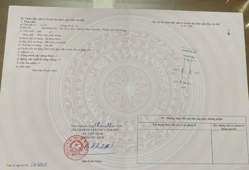 Đất đấu giá Khau Da, Thủy Sơn, Thủy Nguyên 100m² - Giá chỉ 4 tỷ VND!